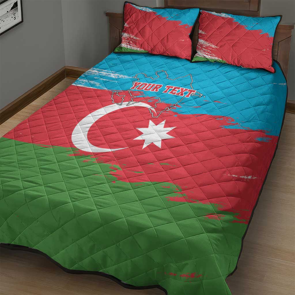Personalized Azerbaijan Flag Style Quilt Bed Set Azerbaijani Flag Day