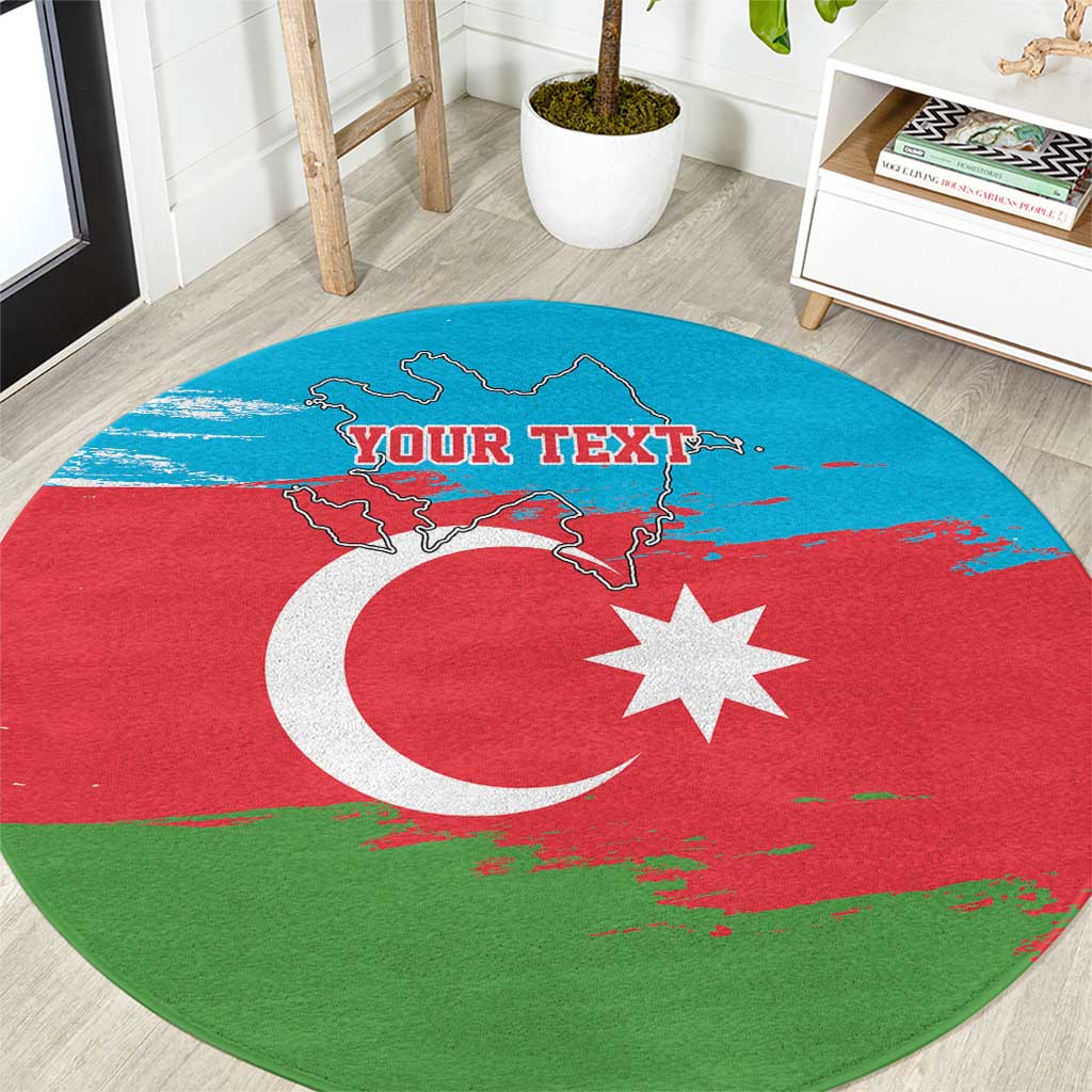 Personalized Azerbaijan Flag Style Round Carpet Azerbaijani Flag Day