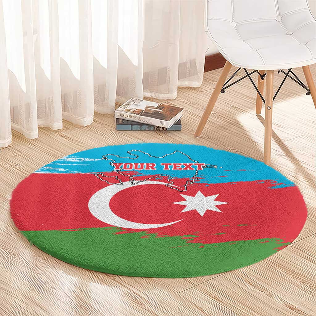 Personalized Azerbaijan Flag Style Round Carpet Azerbaijani Flag Day