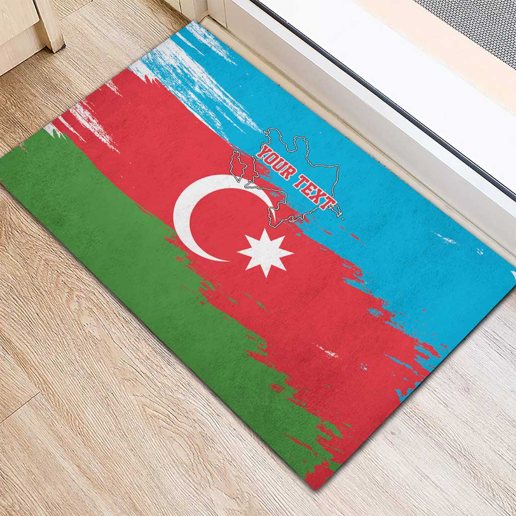 Personalized Azerbaijan Flag Style Rubber Doormat Azerbaijani Flag Day