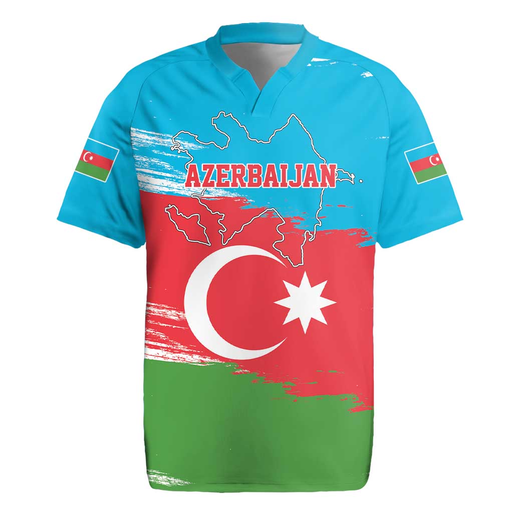 Personalized Azerbaijan Flag Style Rugby Jersey Azerbaijani Flag Day