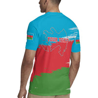 Personalized Azerbaijan Flag Style Rugby Jersey Azerbaijani Flag Day