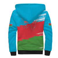 Personalized Azerbaijan Flag Style Sherpa Hoodie Azerbaijani Flag Day