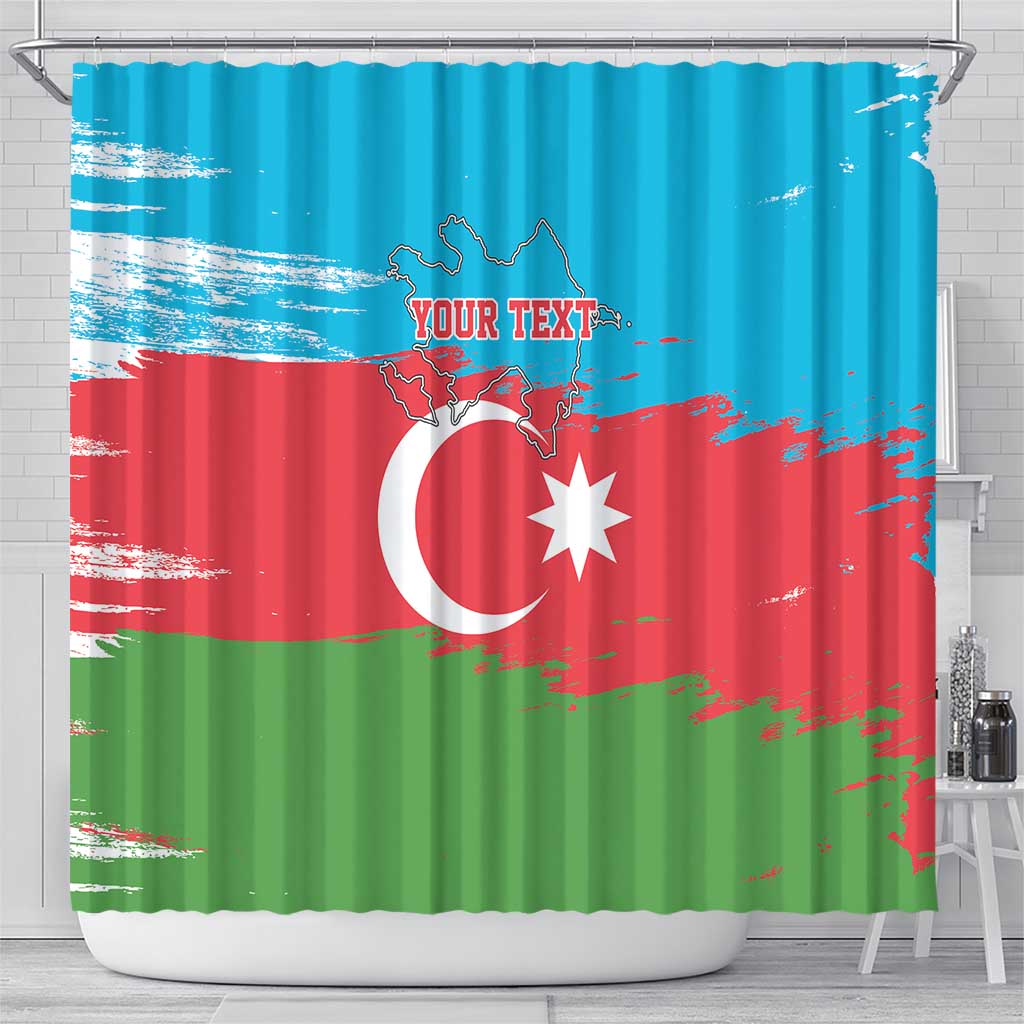Personalized Azerbaijan Flag Style Shower Curtain Azerbaijani Flag Day