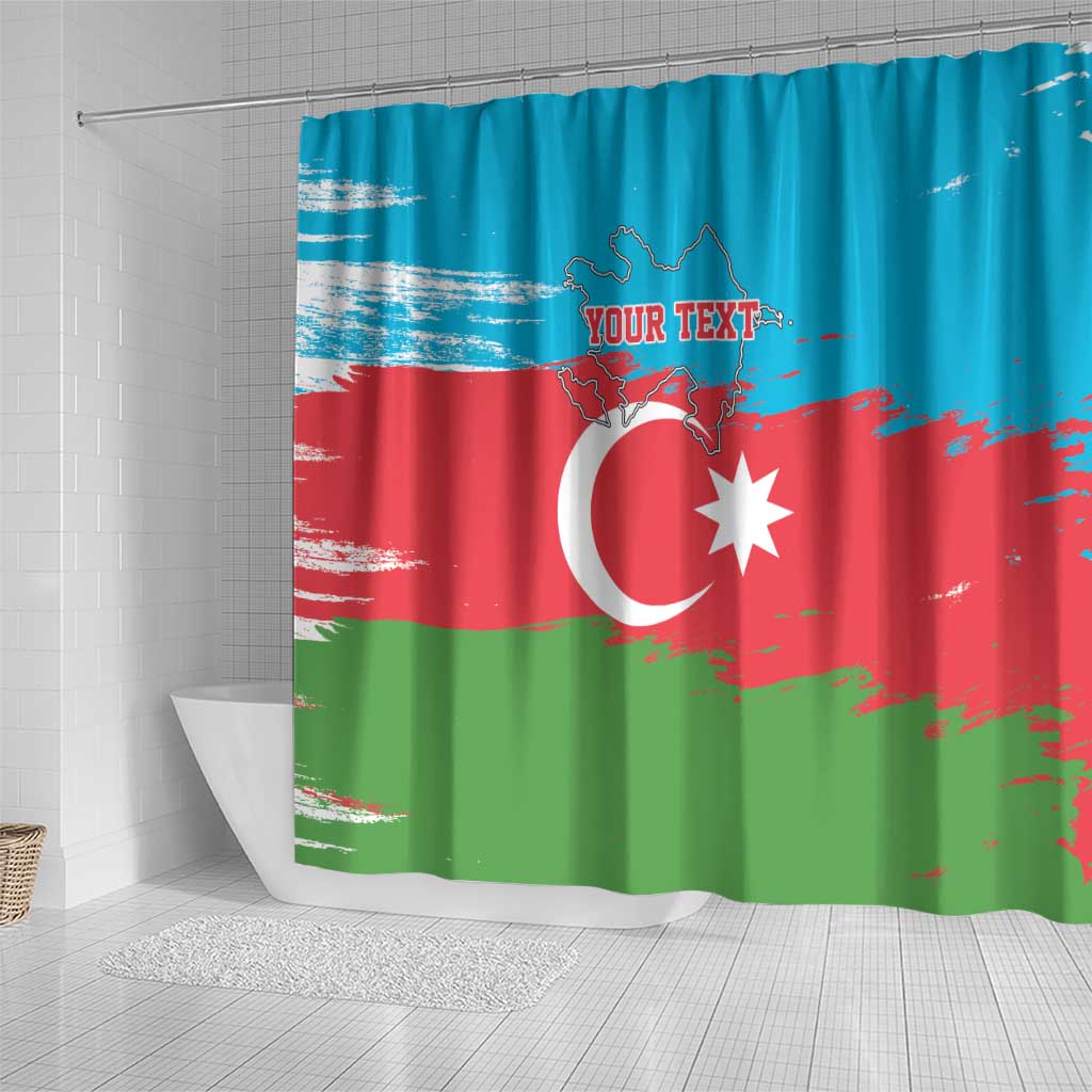Personalized Azerbaijan Flag Style Shower Curtain Azerbaijani Flag Day