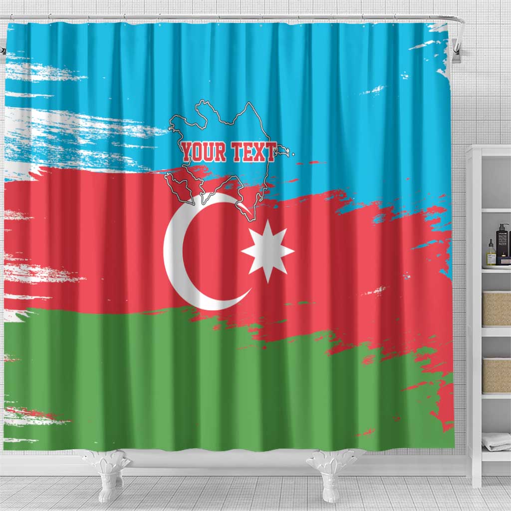 Personalized Azerbaijan Flag Style Shower Curtain Azerbaijani Flag Day