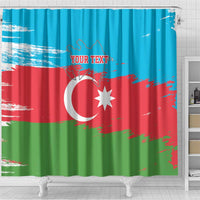 Personalized Azerbaijan Flag Style Shower Curtain Azerbaijani Flag Day