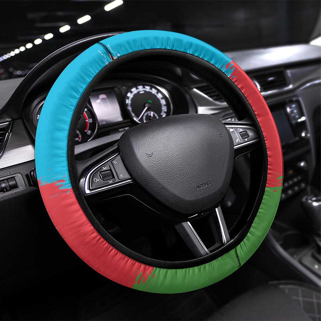 Azerbaijan Flag Style Steering Wheel Cover Azerbaijani Flag Day