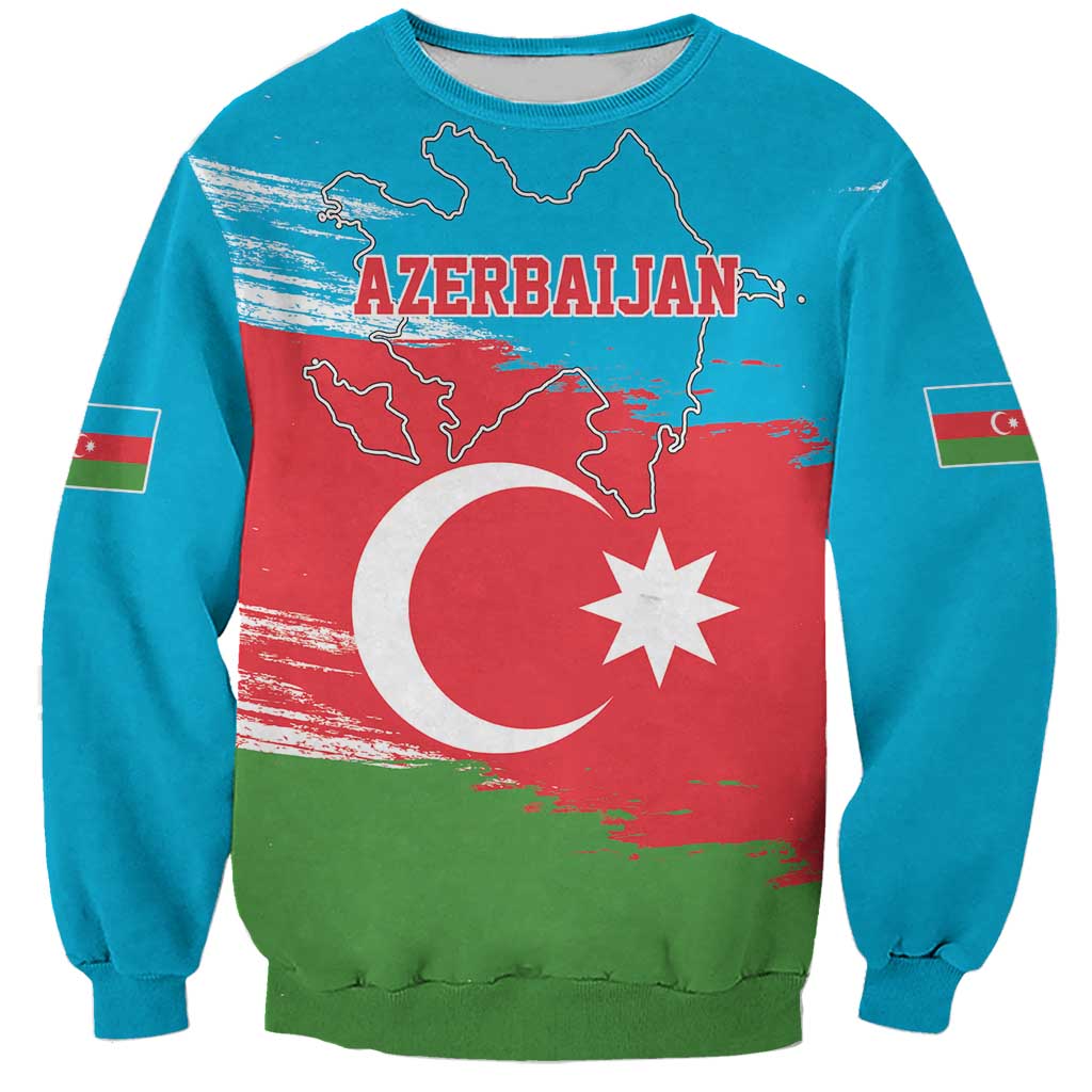 Personalized Azerbaijan Flag Style Sweatshirt Azerbaijani Flag Day
