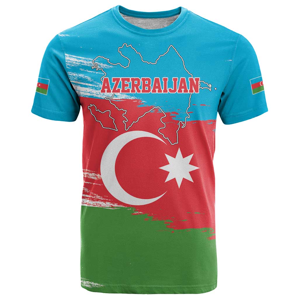 Personalized Azerbaijan Flag Style T Shirt Azerbaijani Flag Day