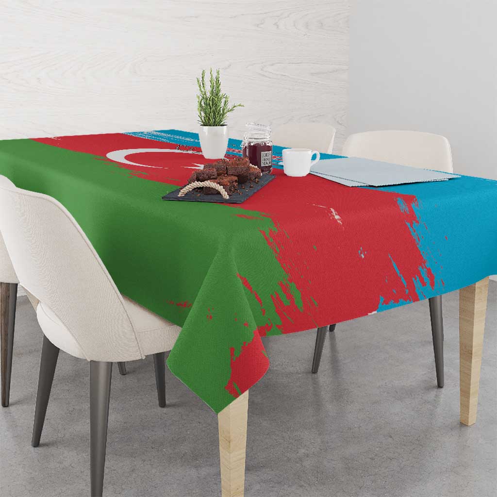 Personalized Azerbaijan Flag Style Tablecloth Azerbaijani Flag Day