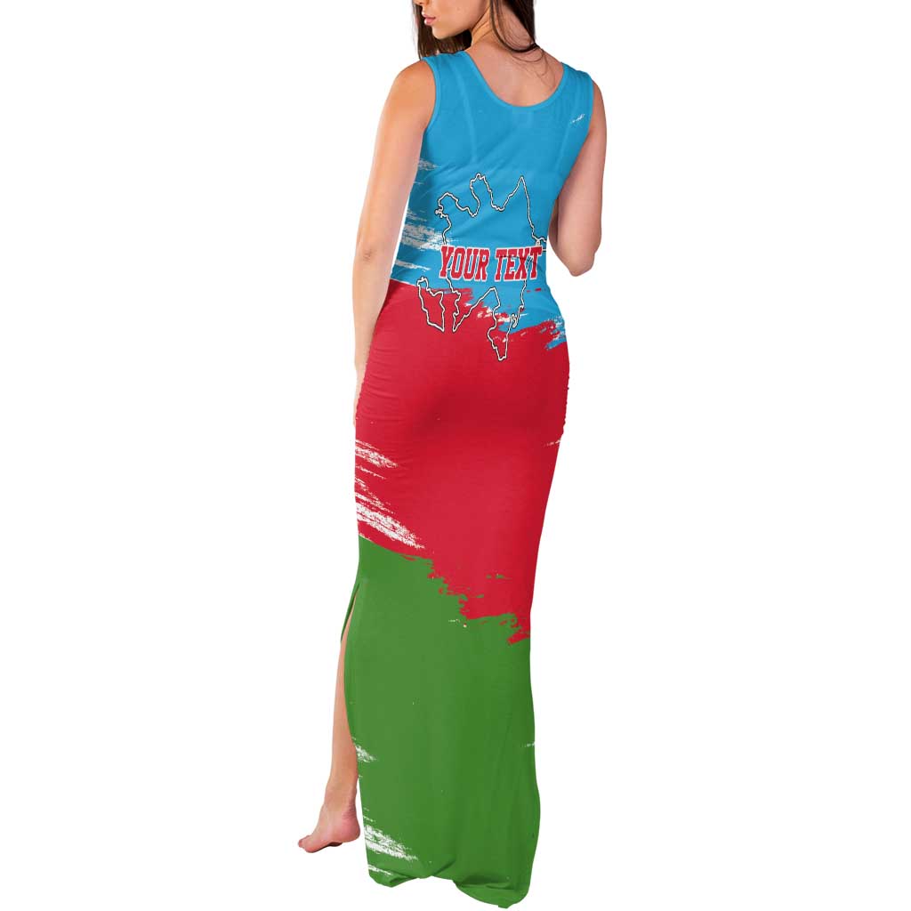 Personalized Azerbaijan Flag Style Tank Maxi Dress Azerbaijani Flag Day