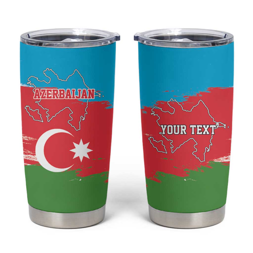 Personalized Azerbaijan Flag Style Tumbler Cup Azerbaijani Flag Day