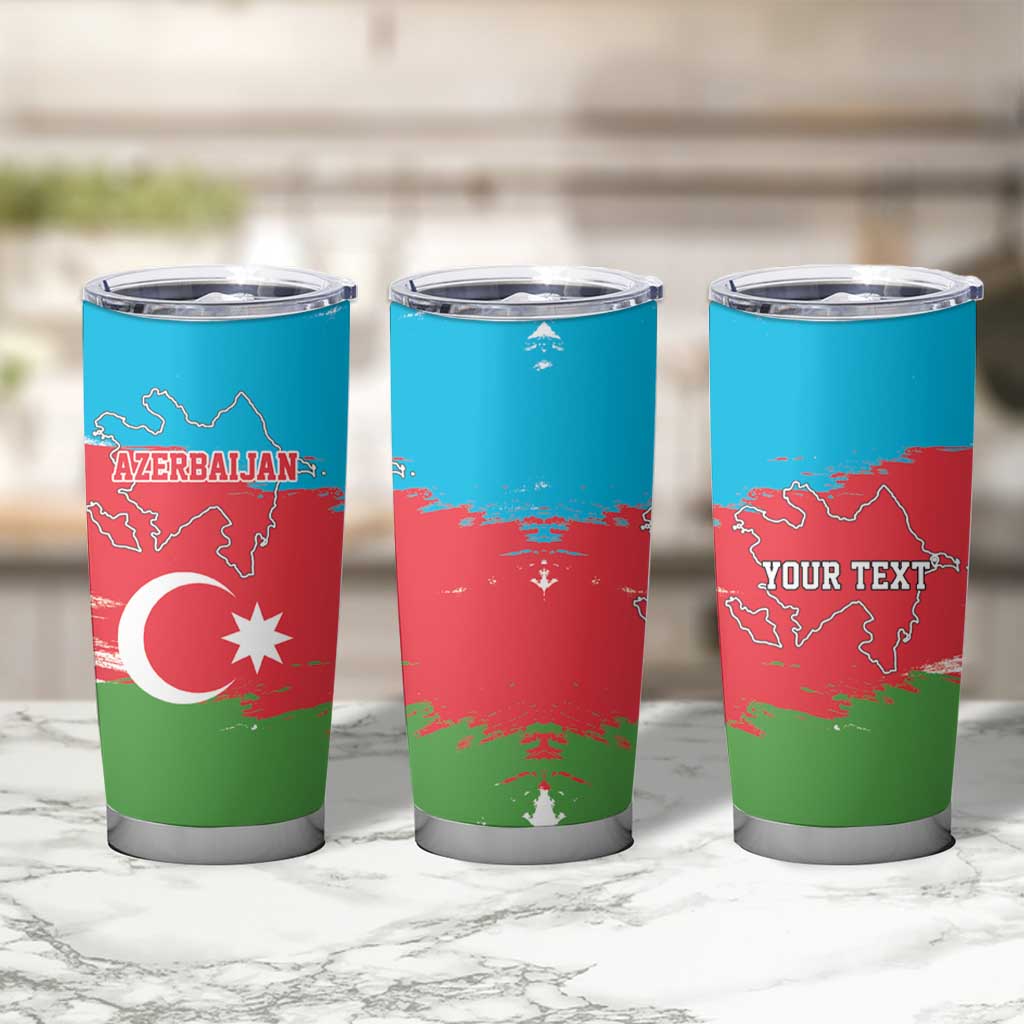 Personalized Azerbaijan Flag Style Tumbler Cup Azerbaijani Flag Day