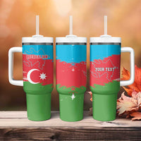Personalized Azerbaijan Flag Style Tumbler With Handle Azerbaijani Flag Day