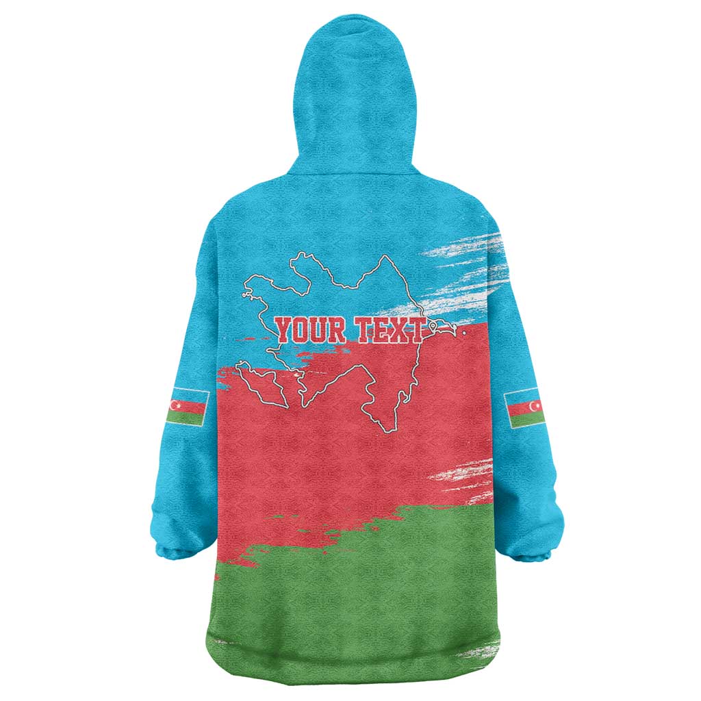 Personalized Azerbaijan Flag Style Wearable Blanket Hoodie Azerbaijani Flag Day