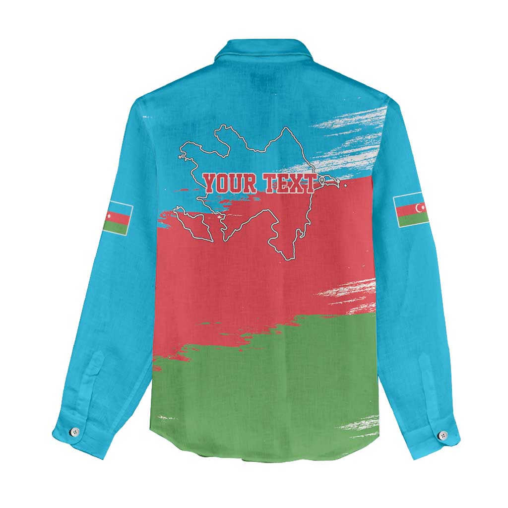 Personalized Azerbaijan Flag Style Women Casual Shirt Azerbaijani Flag Day
