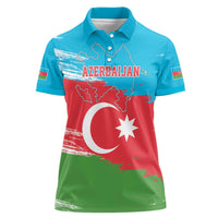 Personalized Azerbaijan Flag Style Women Polo Shirt Azerbaijani Flag Day