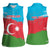 Personalized Azerbaijan Flag Style Women Sleeveless Polo Shirt Azerbaijani Flag Day