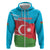 Personalized Azerbaijan Flag Style Zip Hoodie Azerbaijani Flag Day