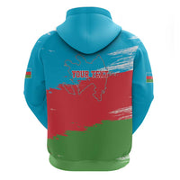 Personalized Azerbaijan Flag Style Zip Hoodie Azerbaijani Flag Day