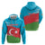 Personalized Azerbaijan Flag Style Zip Hoodie Azerbaijani Flag Day