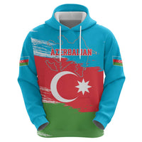 Personalized Azerbaijan Flag Style Zip Hoodie Azerbaijani Flag Day
