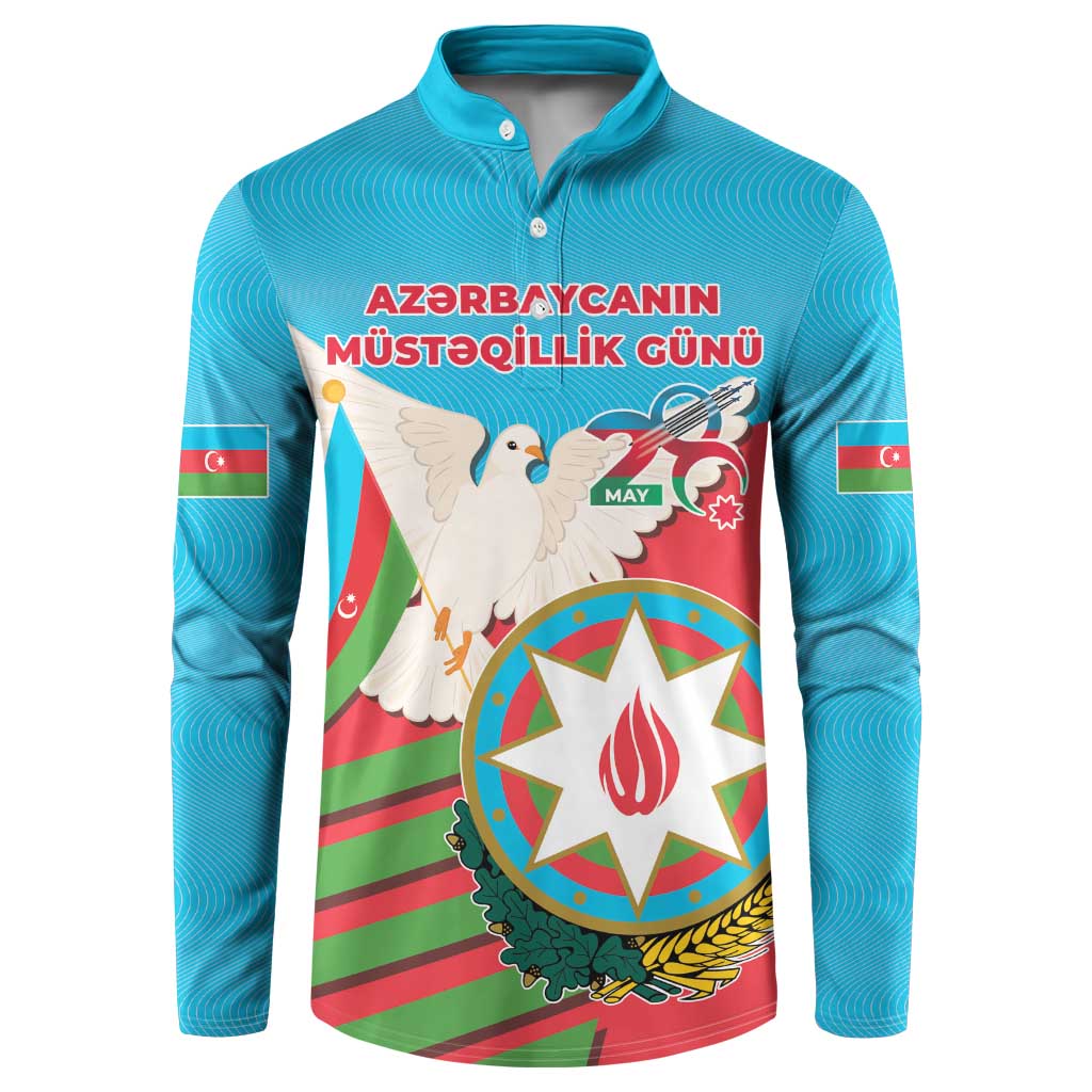 Azerbaijan Independence Day Button Sweatshirt Mustəqillik Gunu