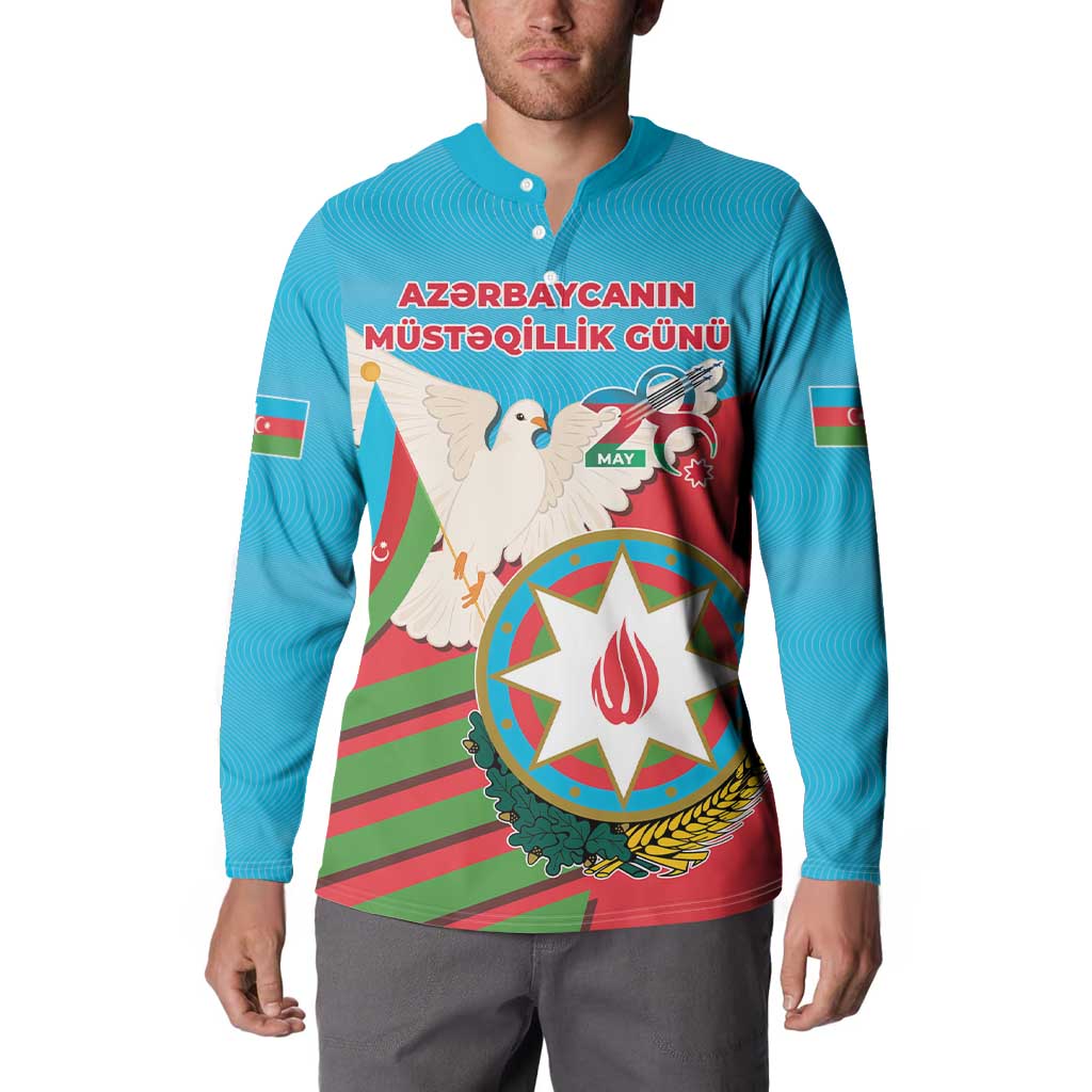 Azerbaijan Independence Day Button Sweatshirt Mustəqillik Gunu