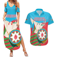 Azerbaijan Independence Day Couples Matching Summer Maxi Dress and Hawaiian Shirt Mustəqillik Gunu