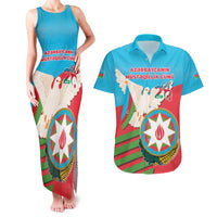Azerbaijan Independence Day Couples Matching Tank Maxi Dress and Hawaiian Shirt Mustəqillik Gunu