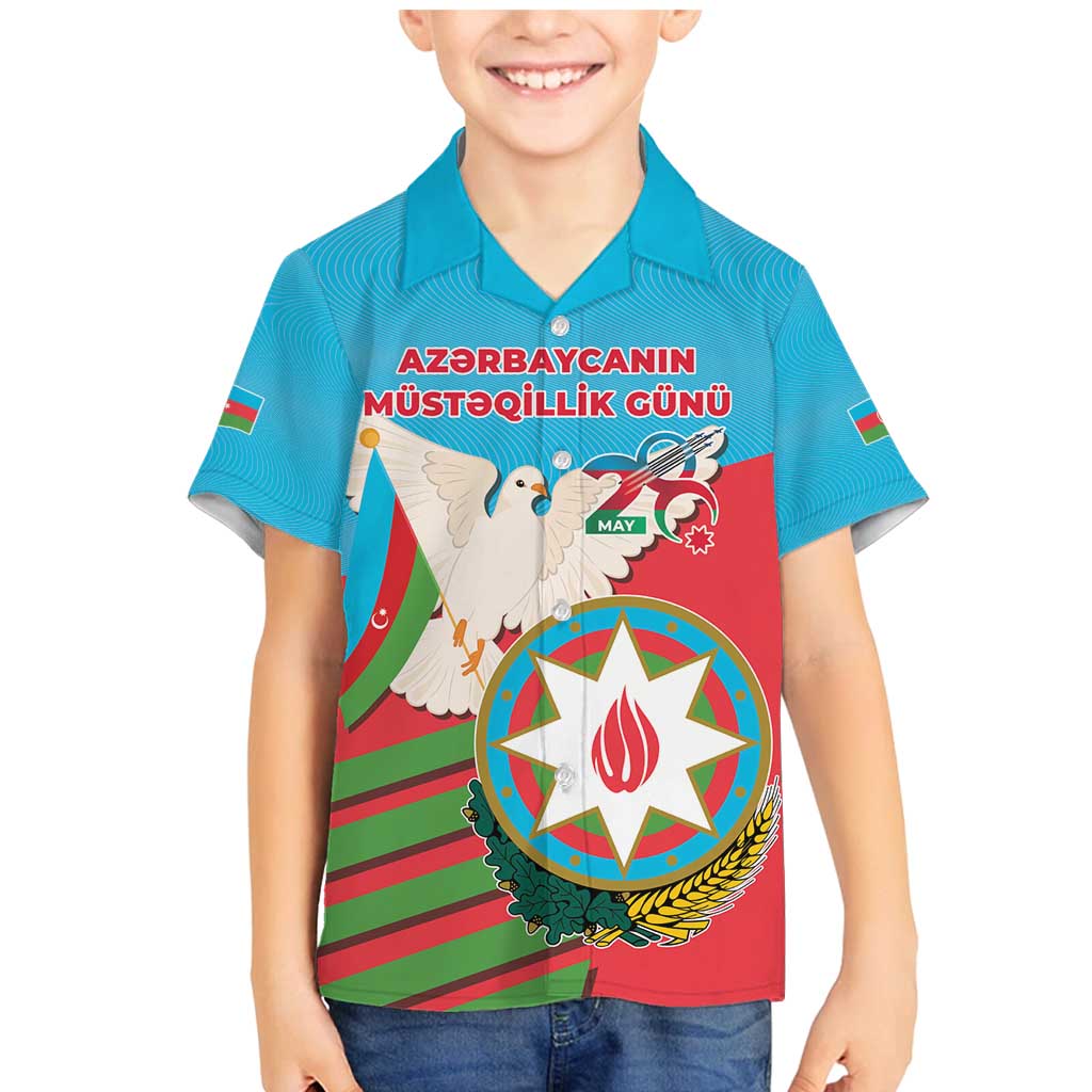 Azerbaijan Independence Day Family Matching Mermaid Dress and Hawaiian Shirt Mustəqillik Gunu
