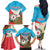 Azerbaijan Independence Day Family Matching Off The Shoulder Long Sleeve Dress and Hawaiian Shirt Mustəqillik Gunu