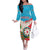 Azerbaijan Independence Day Family Matching Off The Shoulder Long Sleeve Dress and Hawaiian Shirt Mustəqillik Gunu