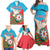 Azerbaijan Independence Day Family Matching Off Shoulder Maxi Dress and Hawaiian Shirt Mustəqillik Gunu