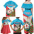 Azerbaijan Independence Day Family Matching Off Shoulder Maxi Dress and Hawaiian Shirt Mustəqillik Gunu
