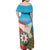 Azerbaijan Independence Day Family Matching Off Shoulder Maxi Dress and Hawaiian Shirt Mustəqillik Gunu