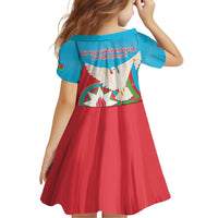 Azerbaijan Independence Day Family Matching Off Shoulder Short Dress and Hawaiian Shirt Mustəqillik Gunu