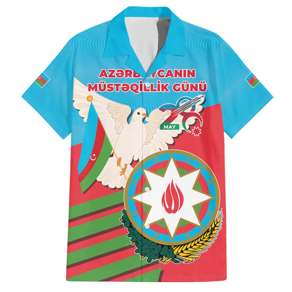 Azerbaijan Independence Day Family Matching Summer Maxi Dress and Hawaiian Shirt Mustəqillik Gunu
