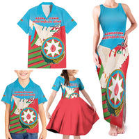 Azerbaijan Independence Day Family Matching Tank Maxi Dress and Hawaiian Shirt Mustəqillik Gunu