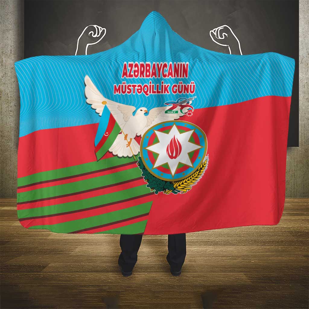Azerbaijan Independence Day Hooded Blanket Mustəqillik Gunu