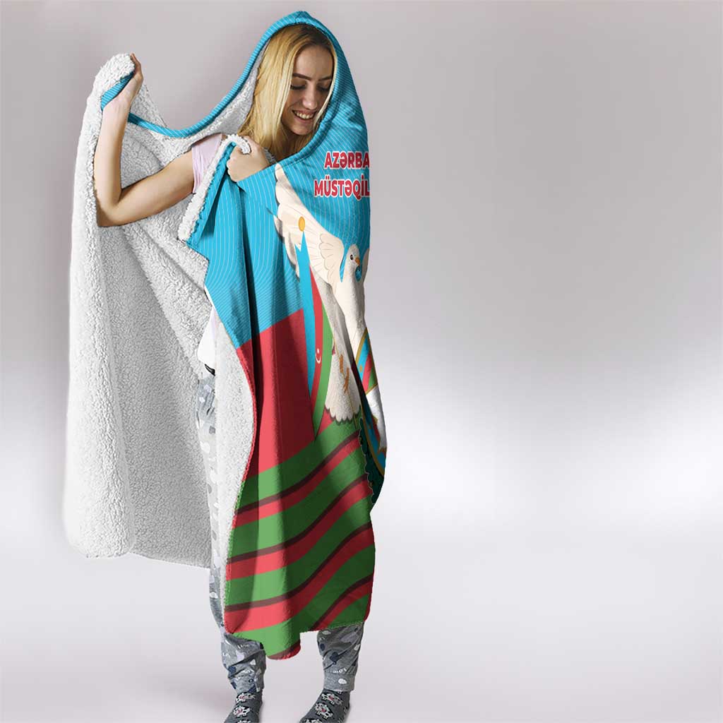 Azerbaijan Independence Day Hooded Blanket Mustəqillik Gunu