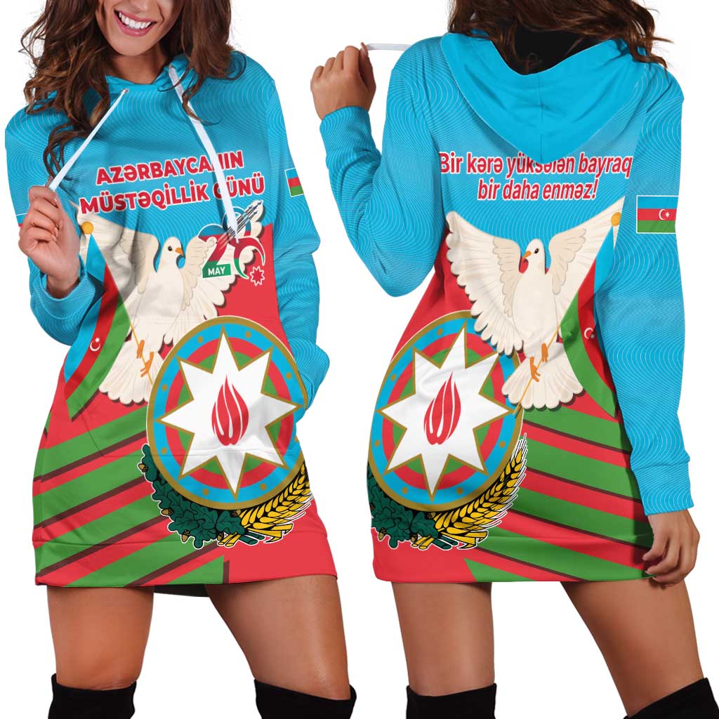 Azerbaijan Independence Day Hoodie Dress Mustəqillik Gunu