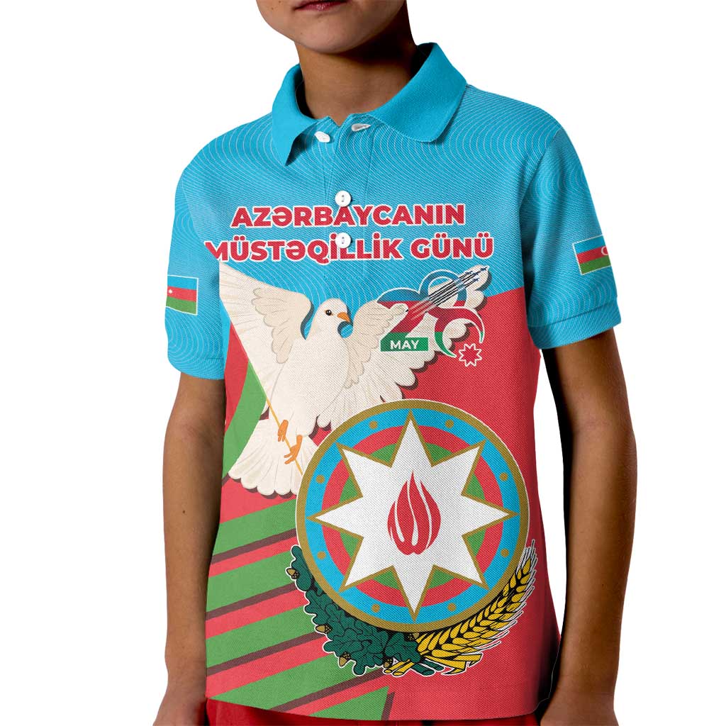 Azerbaijan Independence Day Kid Polo Shirt Mustəqillik Gunu