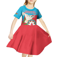 Azerbaijan Independence Day Kid Short Sleeve Dress Mustəqillik Gunu