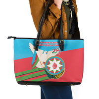 Azerbaijan Independence Day Leather Tote Bag Mustəqillik Gunu