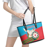 Azerbaijan Independence Day Leather Tote Bag Mustəqillik Gunu