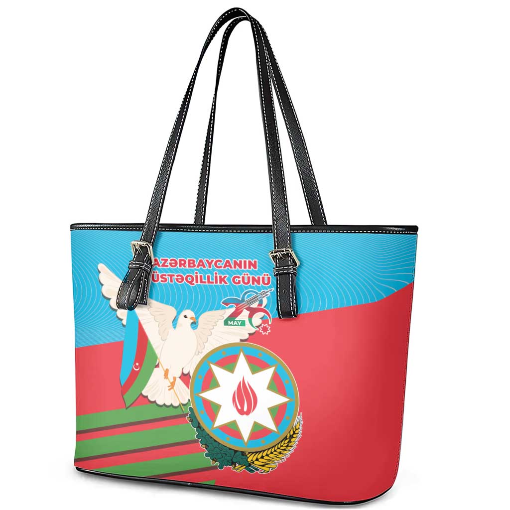 Azerbaijan Independence Day Leather Tote Bag Mustəqillik Gunu