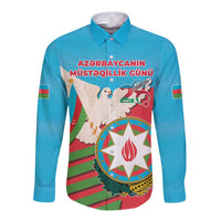 Azerbaijan Independence Day Long Sleeve Button Shirt Mustəqillik Gunu