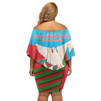 Azerbaijan Independence Day Off Shoulder Short Dress Mustəqillik Gunu